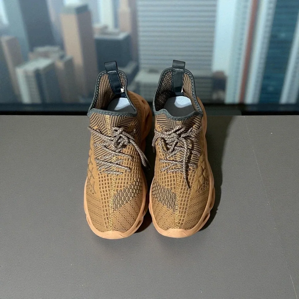 Men's Brown and Blue Athletic Shoes with Mesh Upper and Sporty Design Size‎ 8